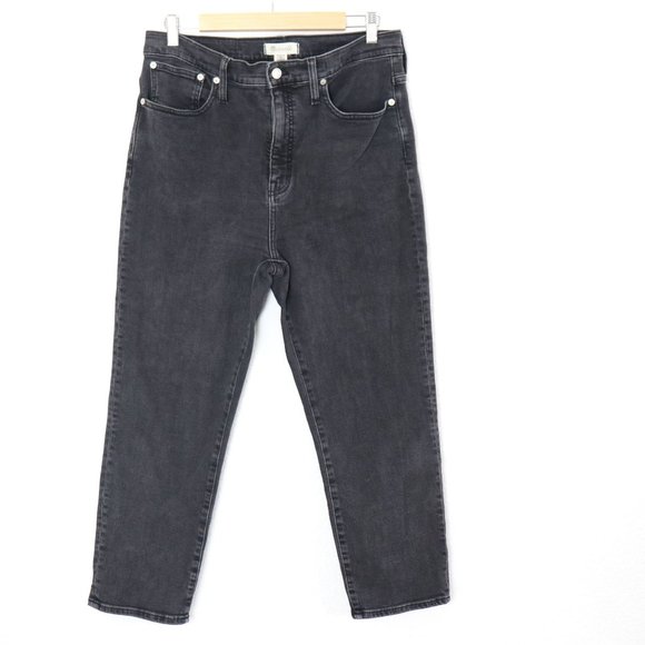 MADEWELL Classic Straight High Rise Denim Jean : Black 31 W Sz 10 - 12 - Picture 3 of 14